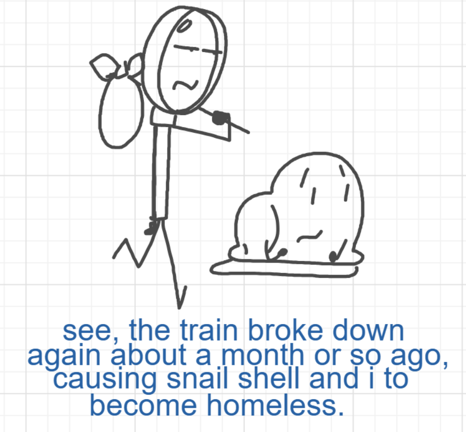 A panel from I've Been Everywhere, Man, episode nine of the Board Boards object show by Furretwalk/WalkingFurret.